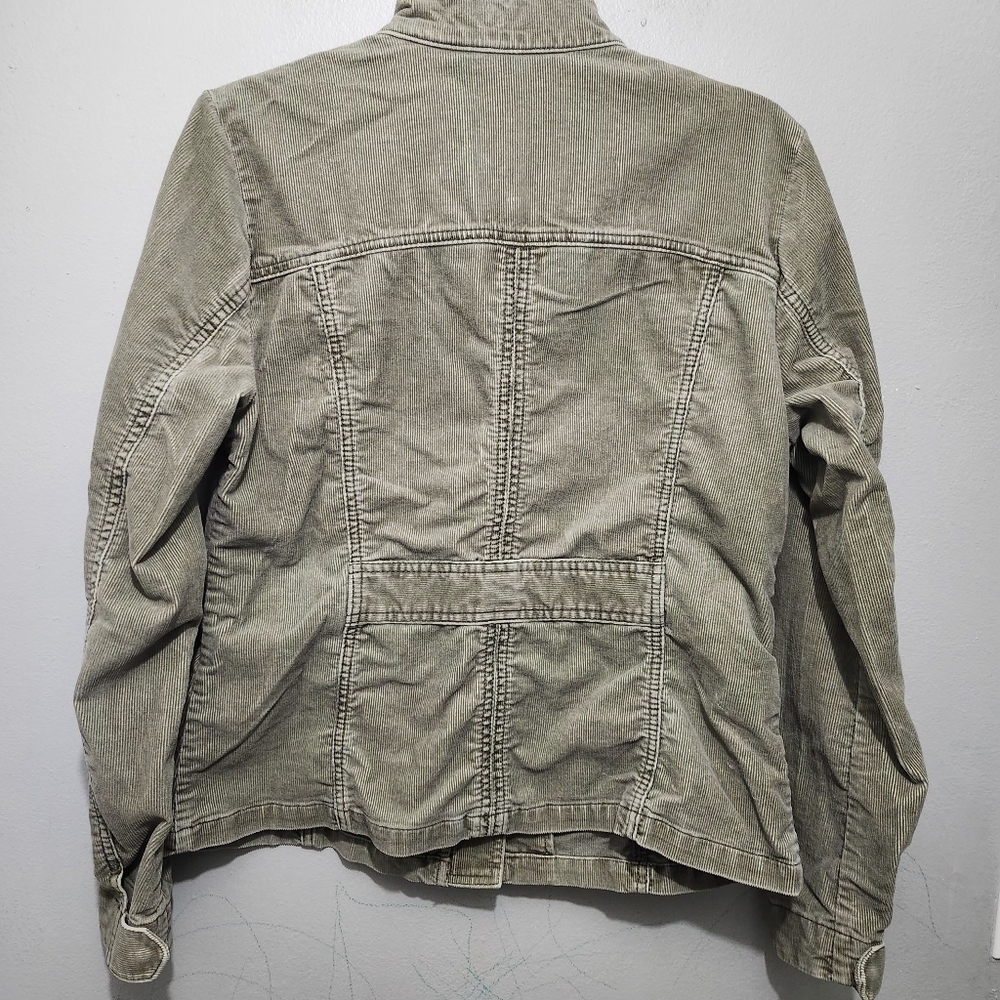 Olive Green Women's Corduroy Jacket Shacket Size M - Picture 7 of 8